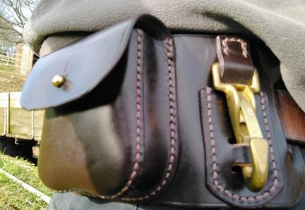Dog walkers leather belt pouch